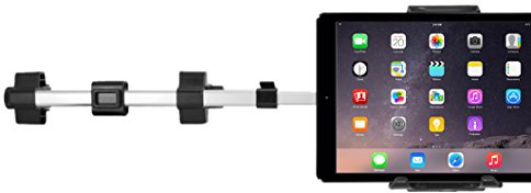Macally HRMOUNTPRO einstellbare Autokopfstützenhalterung für iPad/Tablet mit einer Breite bis 25,4 cm - Auch kompatibel mit 12,9 iPad Pro - Aluminium - Zwei Stellungen