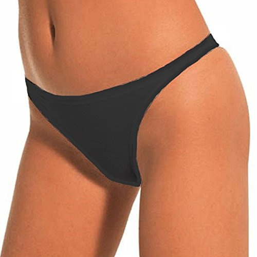 6 Slip tanga donna l'altra COTONELLA cotone elastico 3161 (5, NERO)