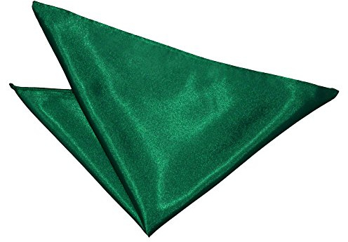 DQT Mens Plain Satin Wedding Suit Pocket Square - Emerald Green