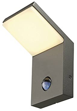 SLV Wandaufbauleuchte ORDI/Beleuchtung für Wände, Wege, Eingänge, LED Spot außen, Aufbau-Leuchte Outdoor, Gartenlampe / IP44 3000K 9W 740lm anthrazit 120Grad