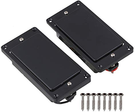 Yibuy Black Sealed Humbucker Pickup & Black Pickup Frame for Electric Guitar Metal & Magnet