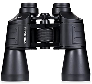 Praktica Falcon 12 x 50 mm Porro Prisma Field Black Kikare - Flerbelagda linser, Robust konstruktion, Aluminiumchassi, skarp klar bild, fågelskådning, segling, vandring, sightseeing, astronomi
