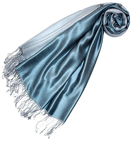 Lorenzo Cana Damen Pashmina Wendeschal 70% Seide 30% Viskose Schaltuch 70 x 190 cm zweifarbig Schal Stola wendbar Double Face