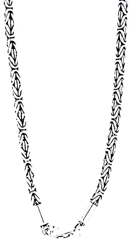 Kiss of Leather Edle Königskette aus 925 Sterling Silber, 3 mm dick, 45-65 cm