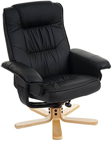 Mendler Relaxsessel Fernsehsessel Sessel ohne Hocker M56 Kunstleder FSC®-Zertifiziert - schwarz