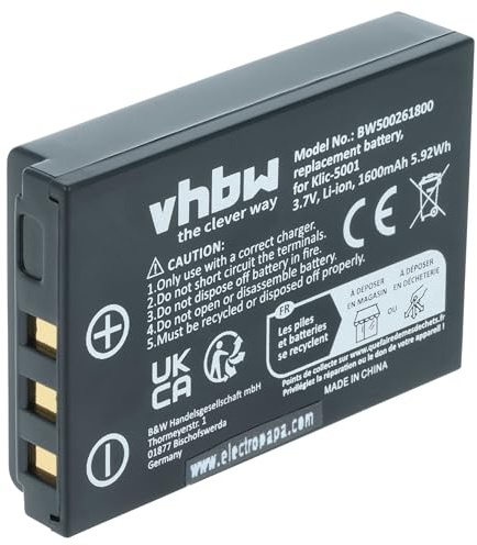 vhbw batteria sostituisce Sanyo DB-L50 per videocamera camcorder (1600mAh, 3,6V, Li-Ion)