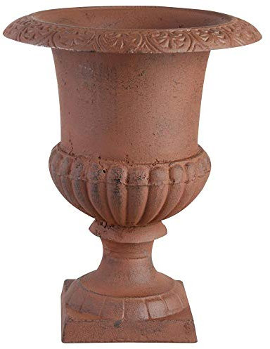 Esschert Design Pflanz-Pokal Bordeaux, 15 cm hoch, Blumentopf, Blumenkübel, Pflanzkübel, Pflanztopf aus Gusseisen