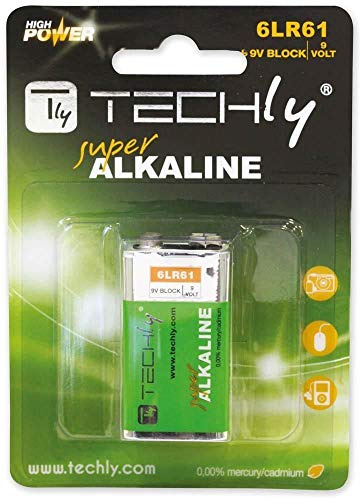 Techly 307032 Blister 1 Batterie Haute Puissance alcaline 6LR61 9V
