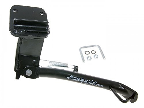 Seitenständer Buzzetti schwarz für Yamaha Aerox 2013- | Stahl-Seitenständer ca. 190 mm, schwarz; Feder 86 × 12 mm, selbst zurückklappend, mit Montagezubehör, Fahrzeugtyp Roller