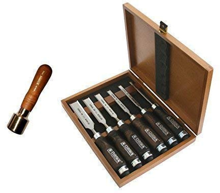 mortise chisel Set (6 pieces) + Mallet with Brass head