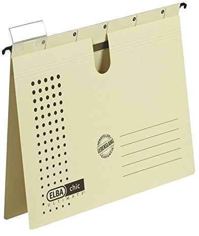 ELBA Hängehefter chic für A4, aus Karton, chamois, 5er Pack