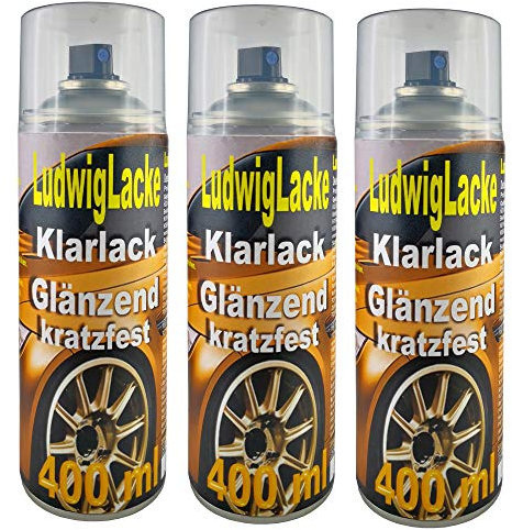 LudwigLacke Spraydosen Klarlack glänzend Autolack 3 a 400ml
