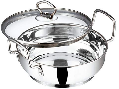 Vinod Stainless Steel Kadai with Glass Lid - 26cm, 3.7L | Extra Thick SAS Bottom | Ideal for Deep Frying, Stir-Frying & Curries | Safe, Comfortable Grip | Induction Friendly Wok – Silver