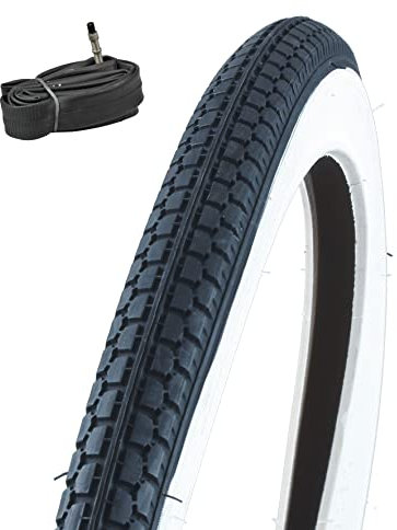 Fischer Reifen Straße 28 x 1,75 schwarz/weiß + Schlauch 28 x 1 3/8-1,75 mit Dunlop-Ventil