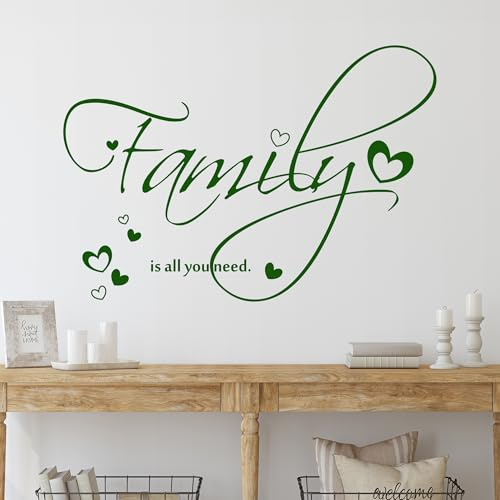 GRAZDesign Wandtattoo Familie Wohnzimmer Sprüche Wandaufkleber Deko Aufkleber - 44x30cm / 070 schwarz