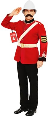 Fun Shack Disfraz Guardia Inglesa Adulto, Disfraz Soldado Halloween | Chaqueta Roja con Solapas, Pantalón, Cinturón & Sombrero de Gala, Perfecto para Halloween, Ideal para Disfrazarse