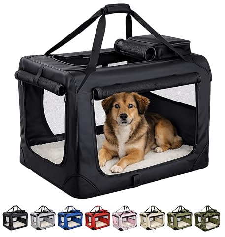 Floofy Friends Soft-Sided Dog Travel Crate - Foldable, Breathable Pet Carrier for Small Dogs & Cats, Ideal for Car Travel & Home Use