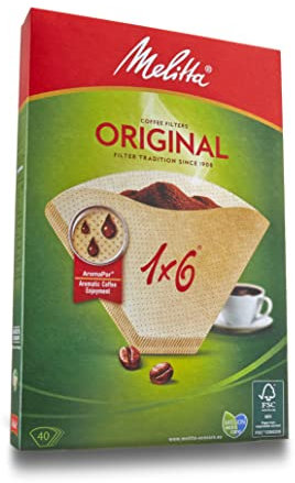 MELITTA Filtro Cornet Carta bte40, 1 x 6, colore: Marrone