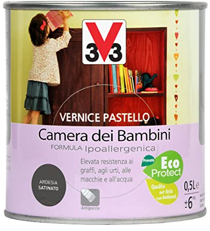 V33 Vernice Pastello Camera Bambini Ardesia 0.5 L