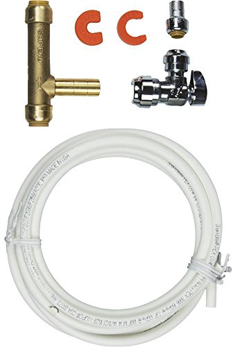 SharkBite 25024A Ice Maker Installation Kit, Water Valve Shut Off, Fridge Ice Maker, Compression, Quarter Turn, Push-to-Connect, PEX, Copper, CPVC, PE-RT