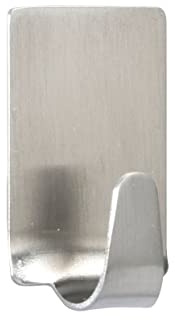 WENKO Rechteck-Haken matt 4er Set - 4er Set, Edelstahl rostfrei, 1.9 x 3.4 x 1.5 cm, Matt