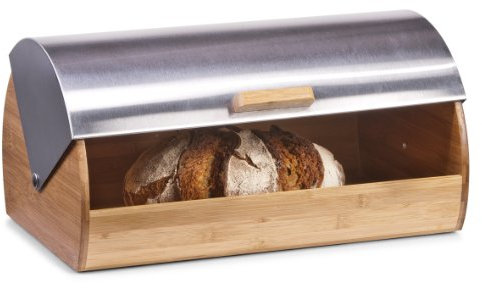 Zeller 25344 Brotkasten, 39 x 25.5 x 18.5 cm, Bamboo/Edelstahl, Sonstige
