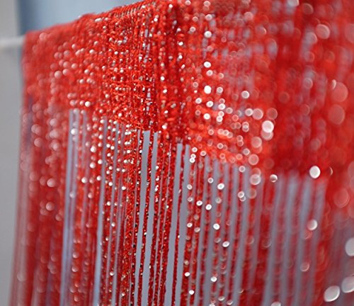 John Aird Jazz Glitter String Curtain Panel (Red)