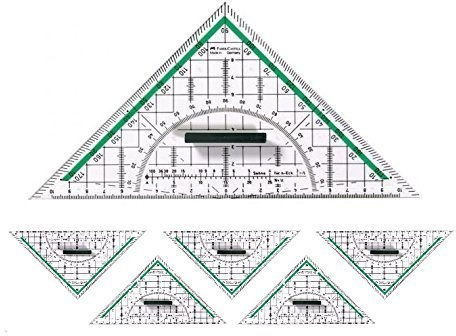 GeoDreieck 22cm transp. FABER CASTELL 177090 m.Griff