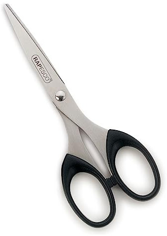 Rapesco CS6RY0B1 Essential 16cm Stainless Steel Scissors, Black
