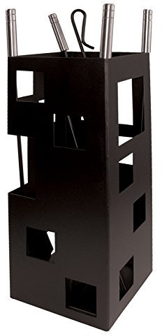 Imex El Zorro 10098 Serviteur de cheminée inox avec accessoires Noir 50 x 20 x 20 cm