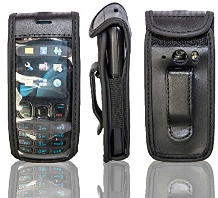 caseroxx Ledertasche mit Gürtelclip für Nokia 6303 und 6303i in schwarz – robuste Handy-Tasche mit Sichtfenster & Gürtelclip aus Echtleder, ideal für Beruf, Freizeit, Outdoor & sicheren Transport