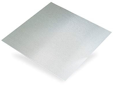 Corrugated aluminium sheet, colourless, thickness 0.5 mm, 500 x 250 mm