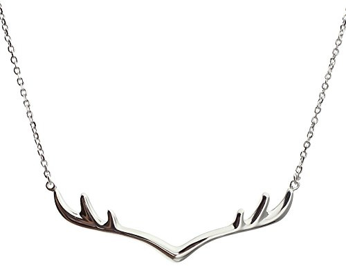 ELBLUVF 925 Sterling Silber Hirsch Geweih Halskette 40,6 cm Für Frauen