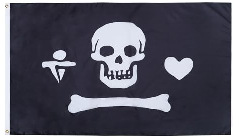 AZ FLAG Drapeau Pirate Stede Bonnett 150x90 cm Polyester 100D 2 Œillets | Usage intérieur et extérieur Drapeau décoratif corsaire coutures doubles et bords renforcés avec œillets métalliques
