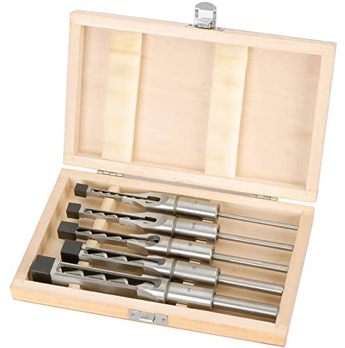 Draper 40406 Hollow Square Mortice Chisel and Bit Set, 5 Pieces , Blue