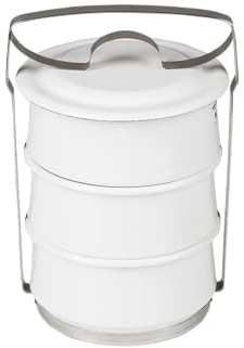 Riess, 0330-033, Essenträger 3-teilig, CLASSIC-WEISS, Durchmesser 14 cm, Höhe 27.8, Emaille, weiß, Induktion