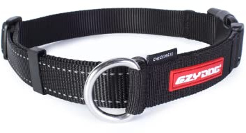 EzyDog Hundehalsband Checkmate – Zugstopp Halsband zum Erziehen für Hunde – Verstellbares Zughalsband für große, mittlere und kleine Hunde (S, Schwarz)