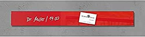 SIGEL GL139 kleines Glas-Magnetboard 6,5 x 55 cm rot / Magnetleiste Artverum - weitere Farben