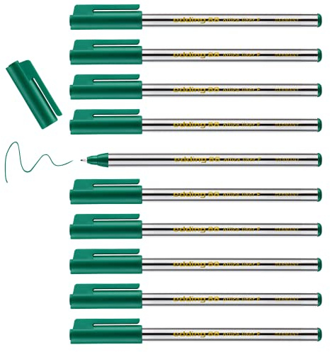 edding 88 - Fineliner - grün - 10 Stifte - Rundspitze 0,6 mm - dünner Faserschreiber für feines und präzises Schreiben, Unterstreichen, Zeichnen - für Büro, Schule und Zuhause