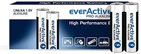 everActive AA Batteries Pack of 10, Pro Alkaline, Mignon LR6 R6 1.5 V, Highest Performance, 10 Year Shelf Life, Pack of 10