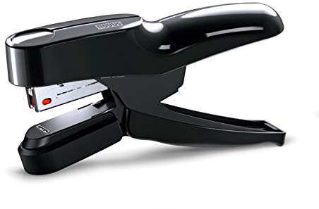 Novus Flachheftzange B 36FC (20 Blatt Heftleistung, Heftklammertyp No. 10, Metall und Kunststoff) schwarz glänzend