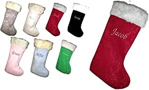 Personalised Christmas stockings, 7 colours handmade Xmas stocking (Red)
