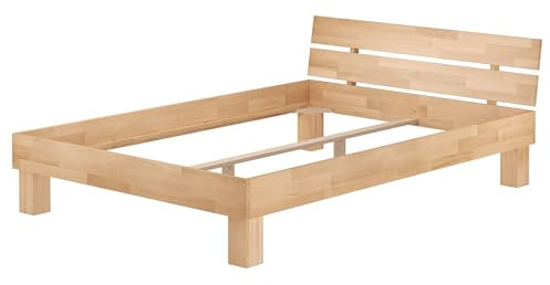 Erst-Holz®Doppelbett 140 x 200 Buche Massiv ohne Rost