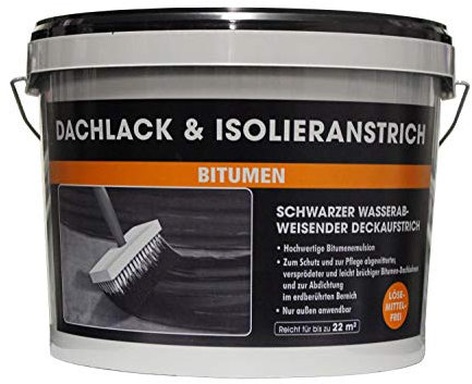 MEM Dachlack & Isolieranstrich 10 Liter Bitumenanstrich Kaltanstrich s