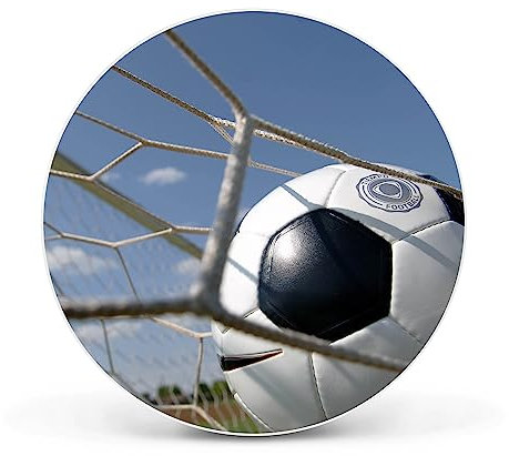 banjado Magnettafel Ø 47cm Weiß - Magnetwand aus Metall - Magnetpinnwand als Memoboard - Pinnwand Magnettafel Küche, Büro, Kinderzimmer inkl. 4 Magnete & Montageset - Fußball