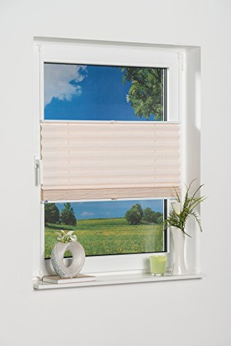 K-home Klemmfix-Bambus-Plissee Weiß 60 x 130 cm (B x L)