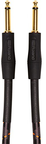 Roland Gold-Serie Patch/Pedal-Kabel – gerade 6,3-mm-Klinkenstecker, Länge: 1 m – RIC-G3, schwarz