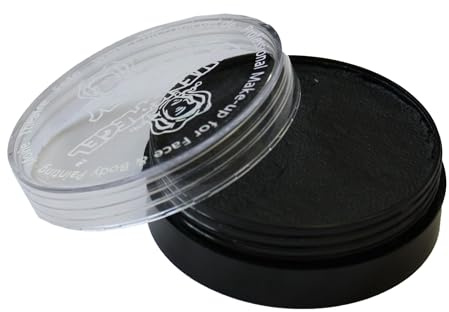 Eulenspiegel - Profi-Aqua Make-Up Perlglanz, Schminke 70 ml, Schwarz | Wasserbasierte Schminke für Facepainting & Bodypainting, für Karneval & Mottopartys