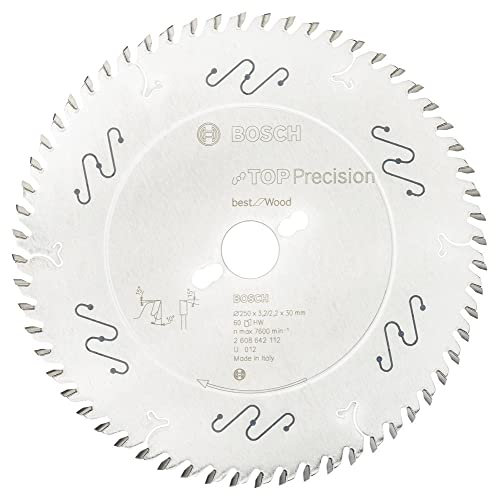 Bosch Accessories Professional Kreissägeblatt Top Precision Best für Wood, 250 x 30 x 3,2 mm, 60, 2608642112