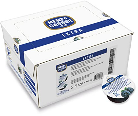 Menz&Gasser Confettura Extra di Mirtilli Neri Monodose Premium Quality, con Frutta, 100% Made in Italy, 100 Porzioni x 25 g
